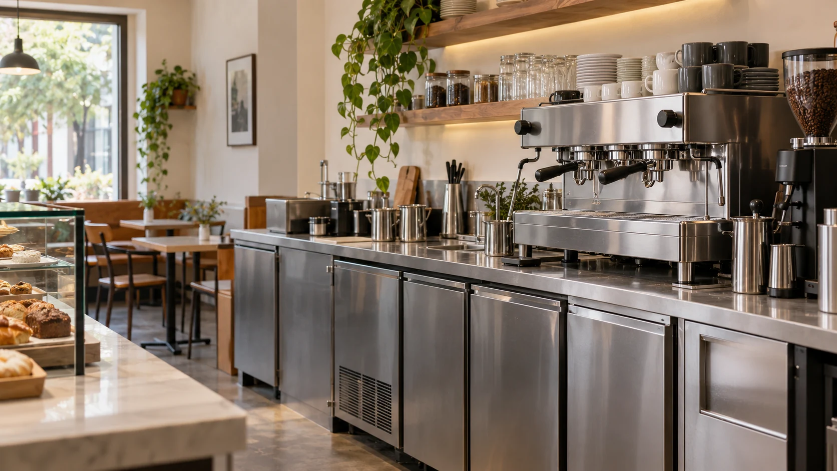 Ambiente conceptual de equipamiento para cafeterías