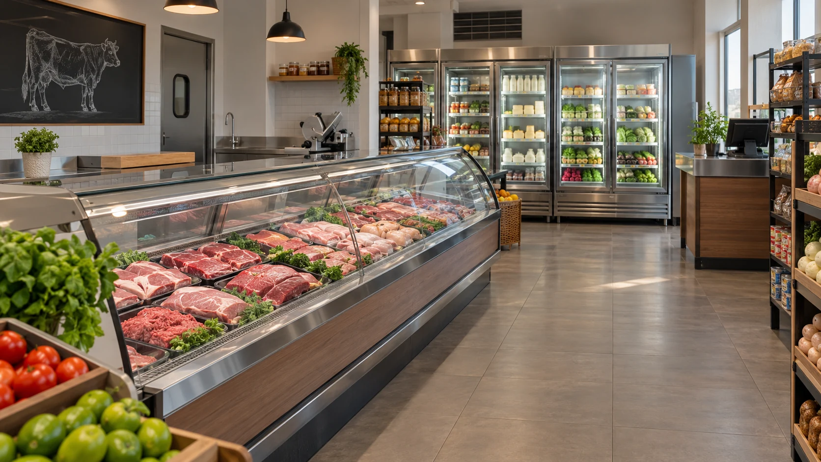 Ambiente conceptual de equipamiento para supermercados y abarrotes